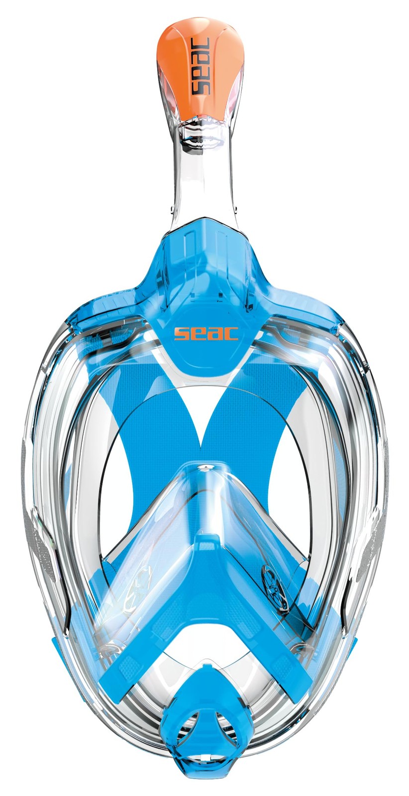 SEAC Amica, Full Face Snorkel Mask for Adults and Large-X-Large, light blue