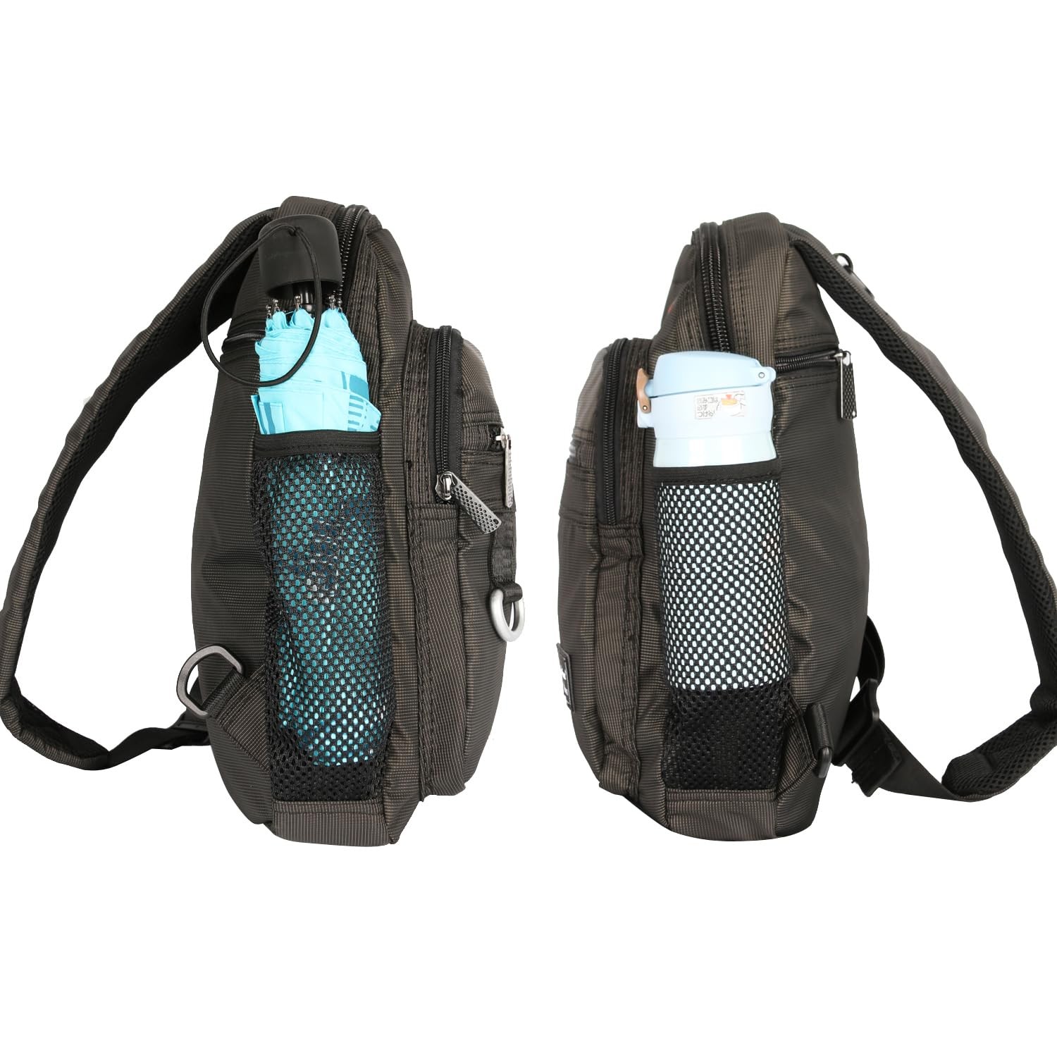 Vanlison Medium Crossbody Sling Bag Backpack for Men Medium, A- Black(8″x12″)