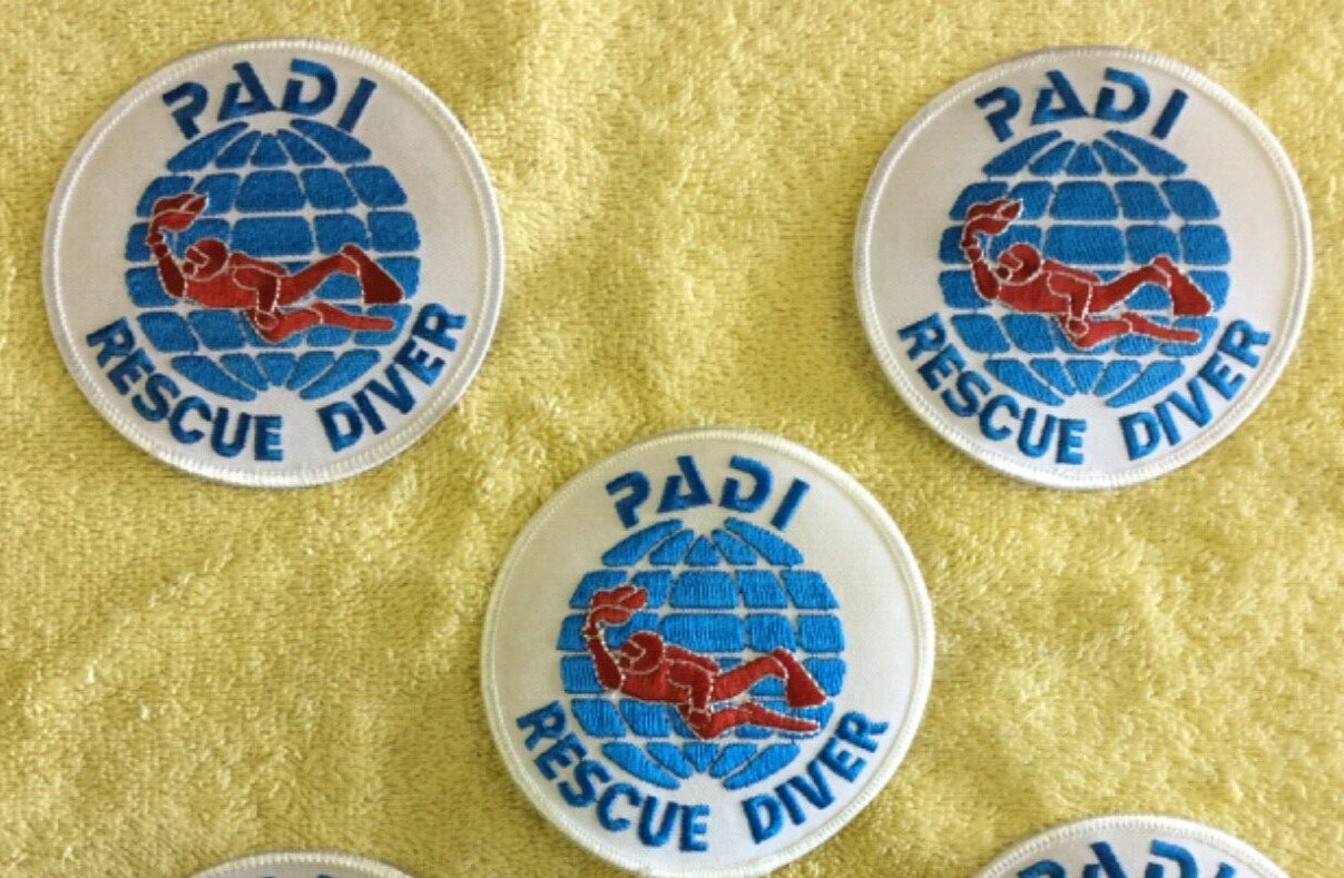 PADI RESCUE DIVER SCUBA PATCH – 3 TOTAL – AS PICTURED