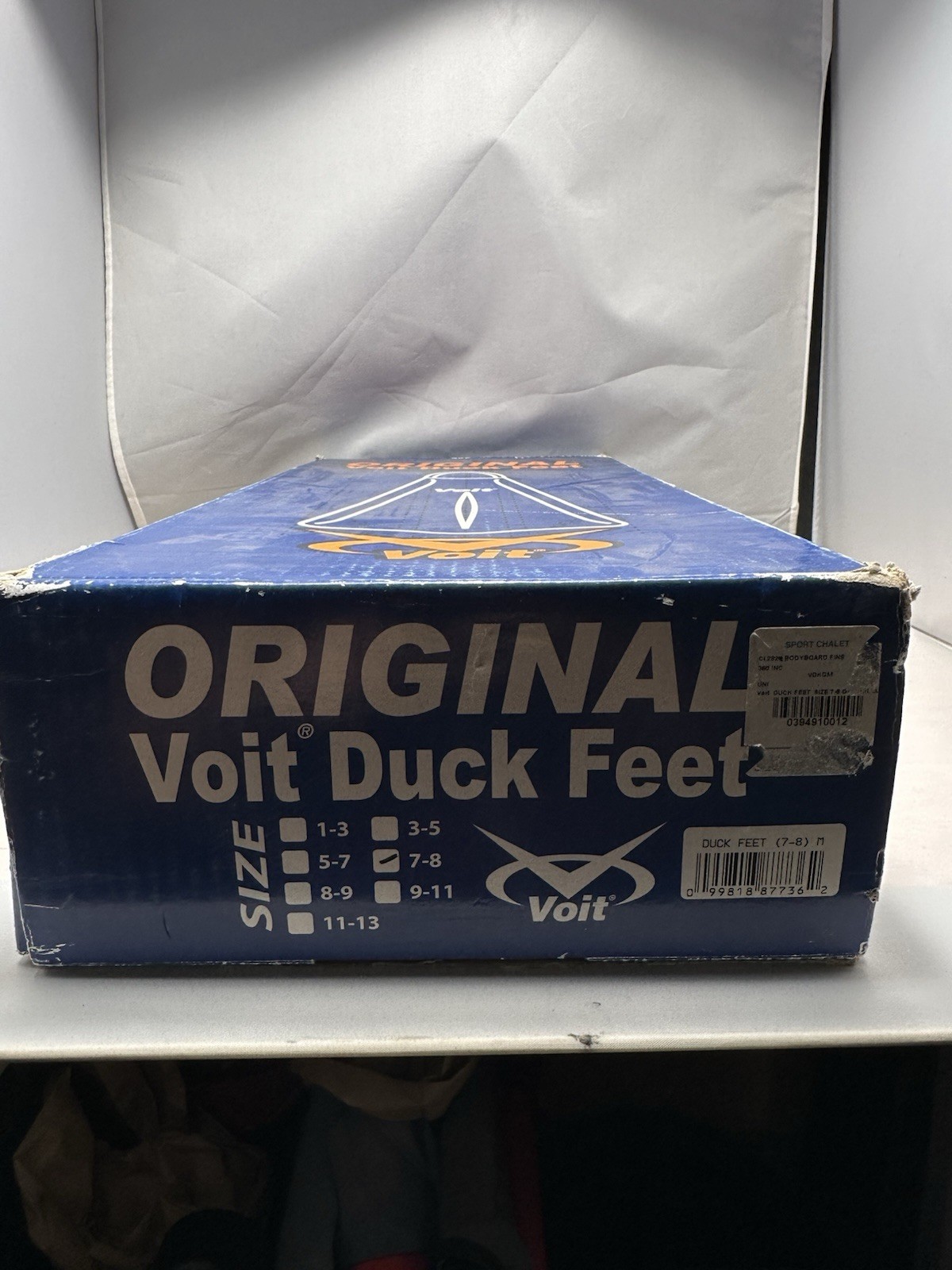 VINTAGE VOIT GUM RUBBER DUCK FEET FINS 7-8 Medium-NEW OLD STOCK IN ORIGINAL BOX!