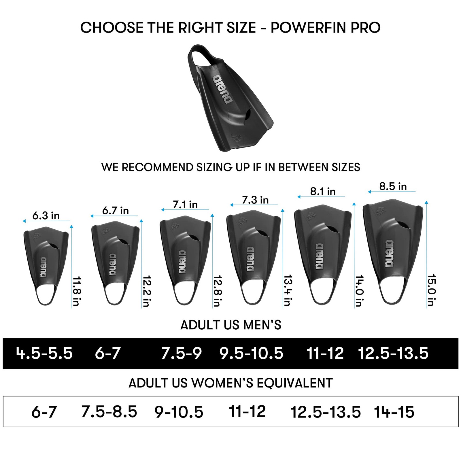 Arena Unisex Adult Powerfin Pro II Swim Training 6-7, White/Shocking Pink
