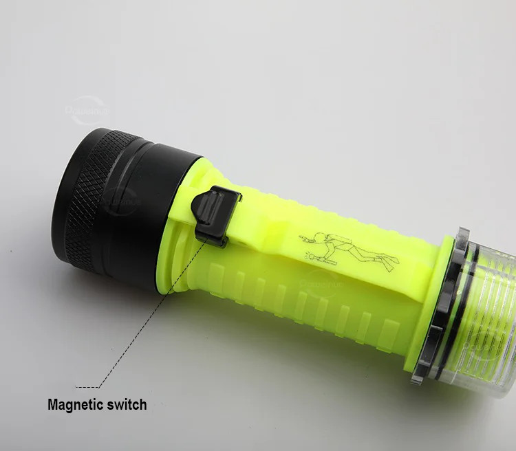 Professional Diving Flashlight IPX8 USB Rechargeable Light Scuba Diving Torch