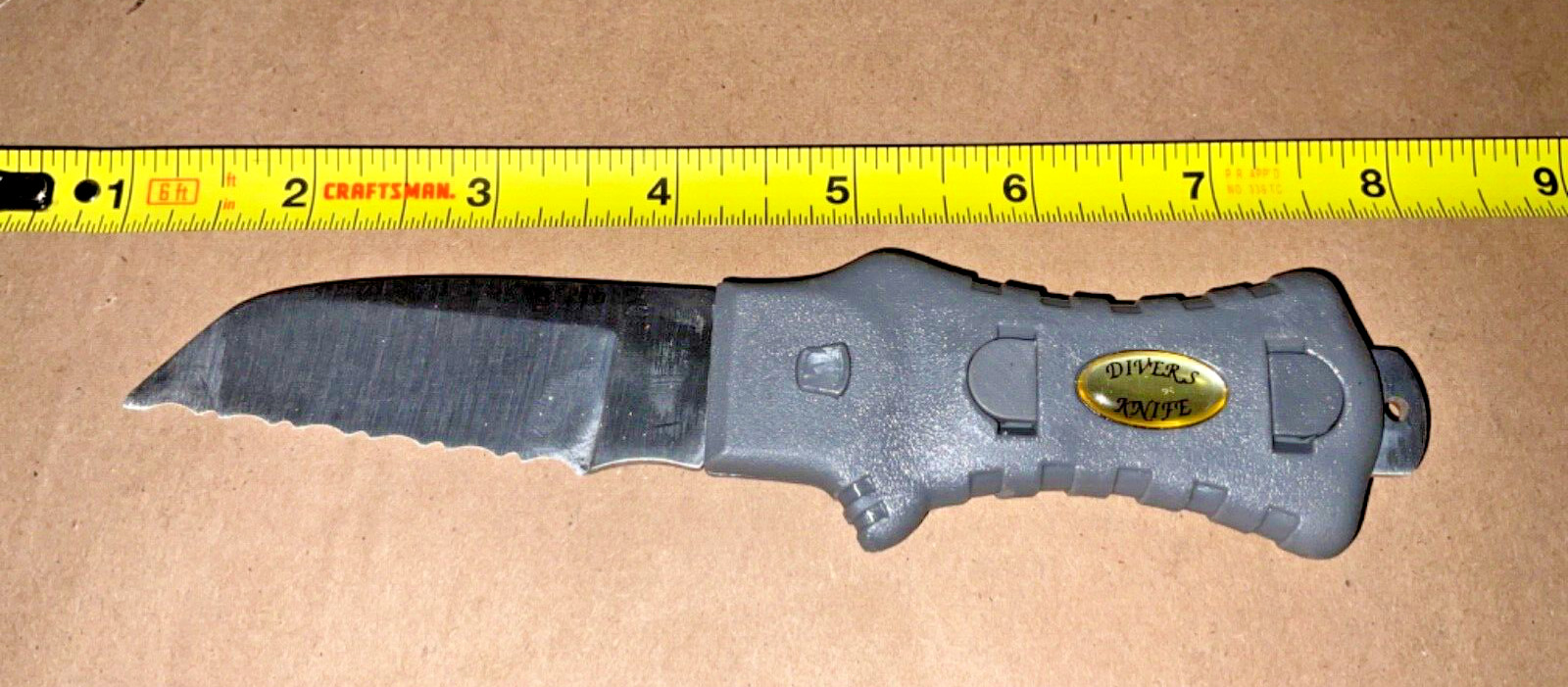 SCUBA DIVE KNIFE 420 STAINLESS 3″ SERRATED BLADE MOLDED NYLON GRIP B.C.KNIFE #88