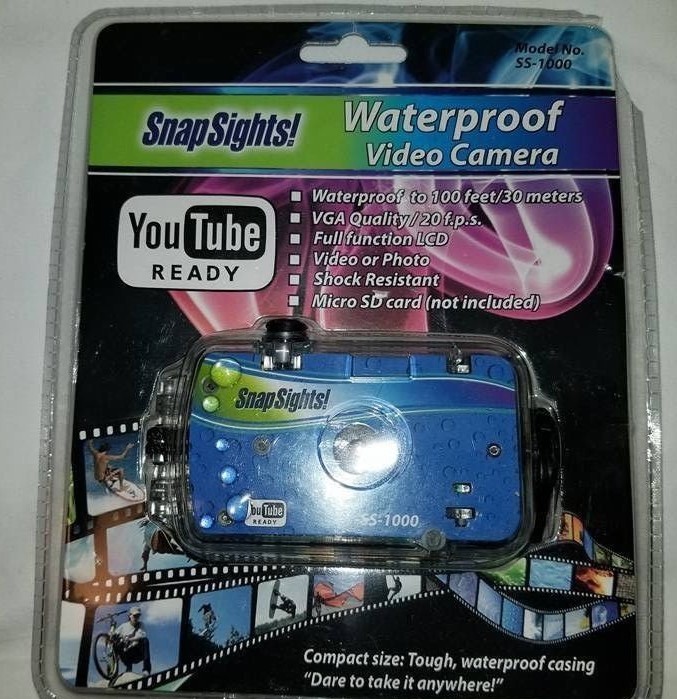 NEW SEALED Snap Sights Waterproof Video Camera Camcorder Videocamera SS1000