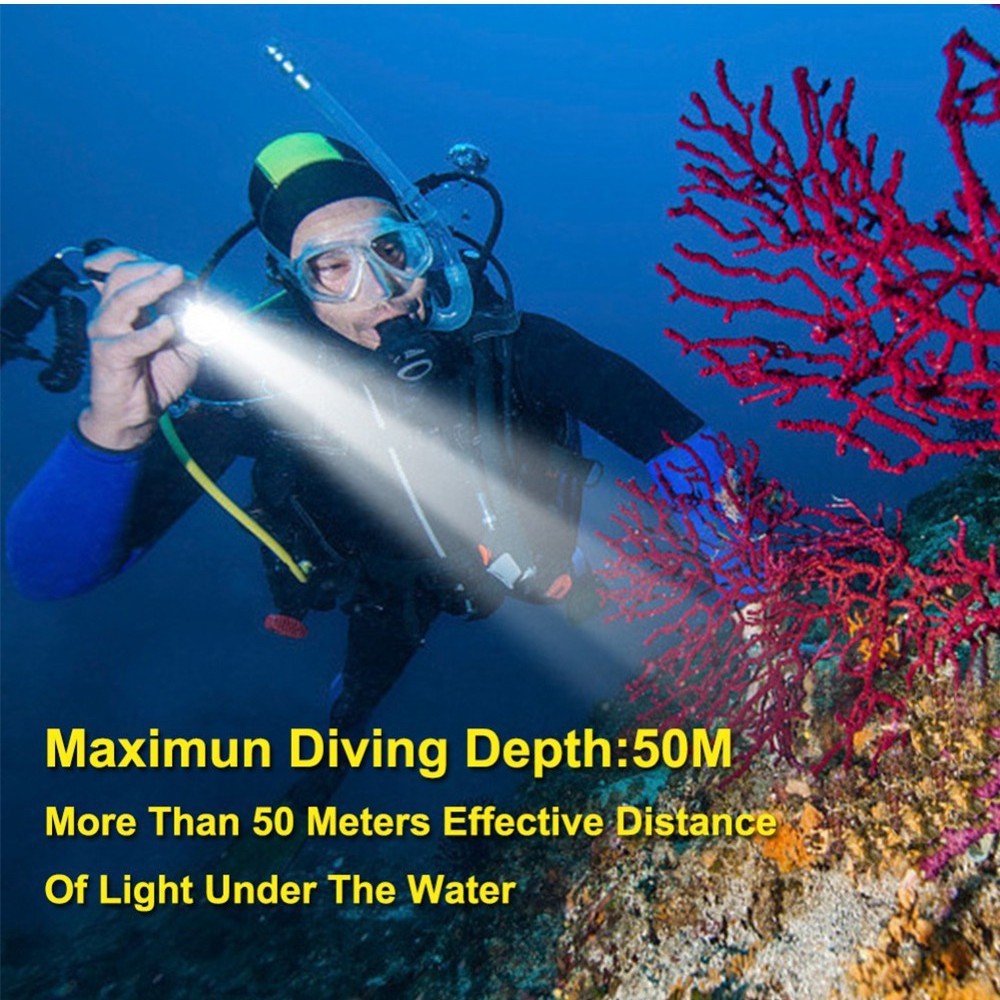 Scuba Diving Light LED Waterproof 80M Underwater LED Flashlight Camping Torch US