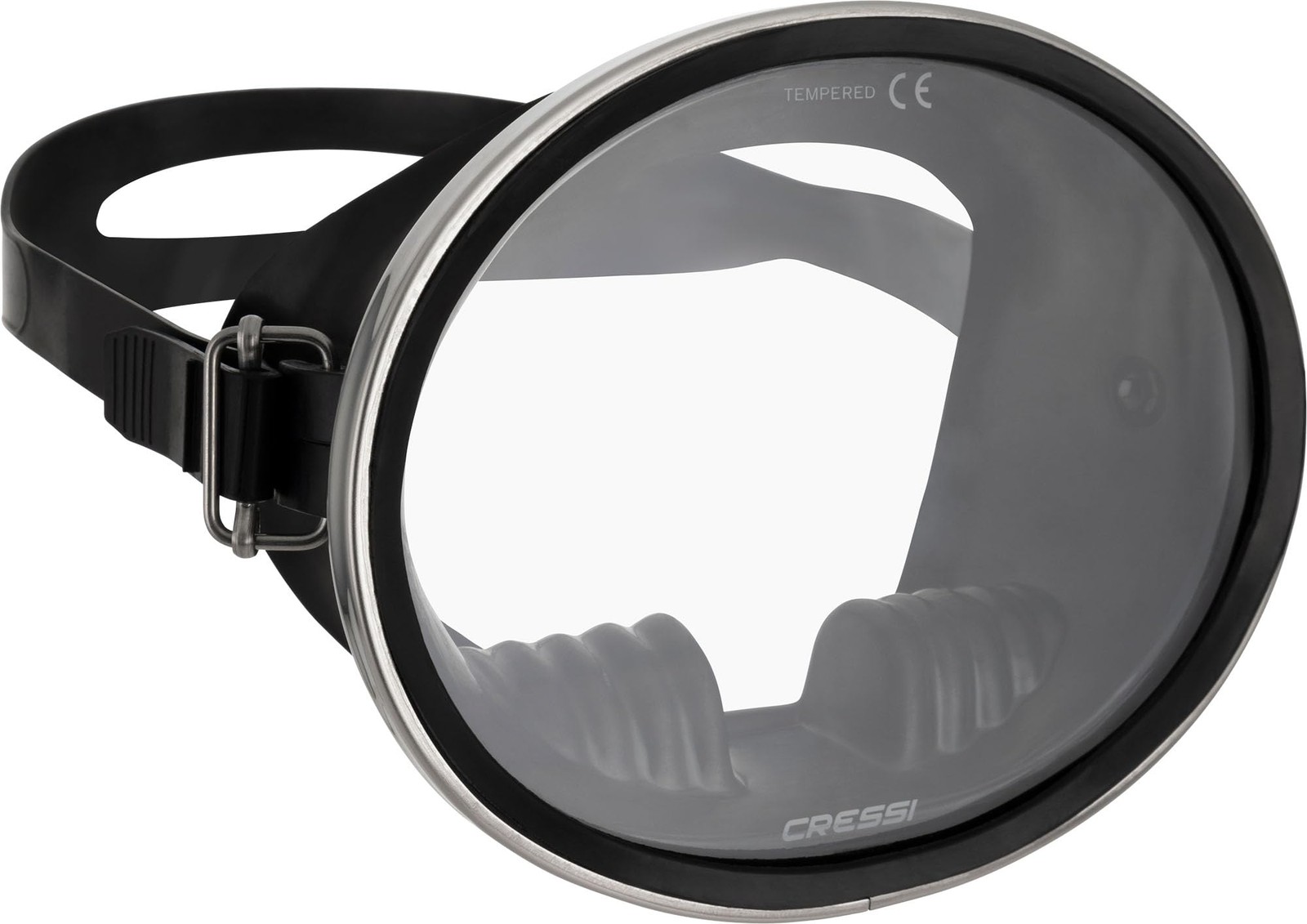 Retro Freediving Mask with Oval Tempered Glass Lens Dive Gear Accessory