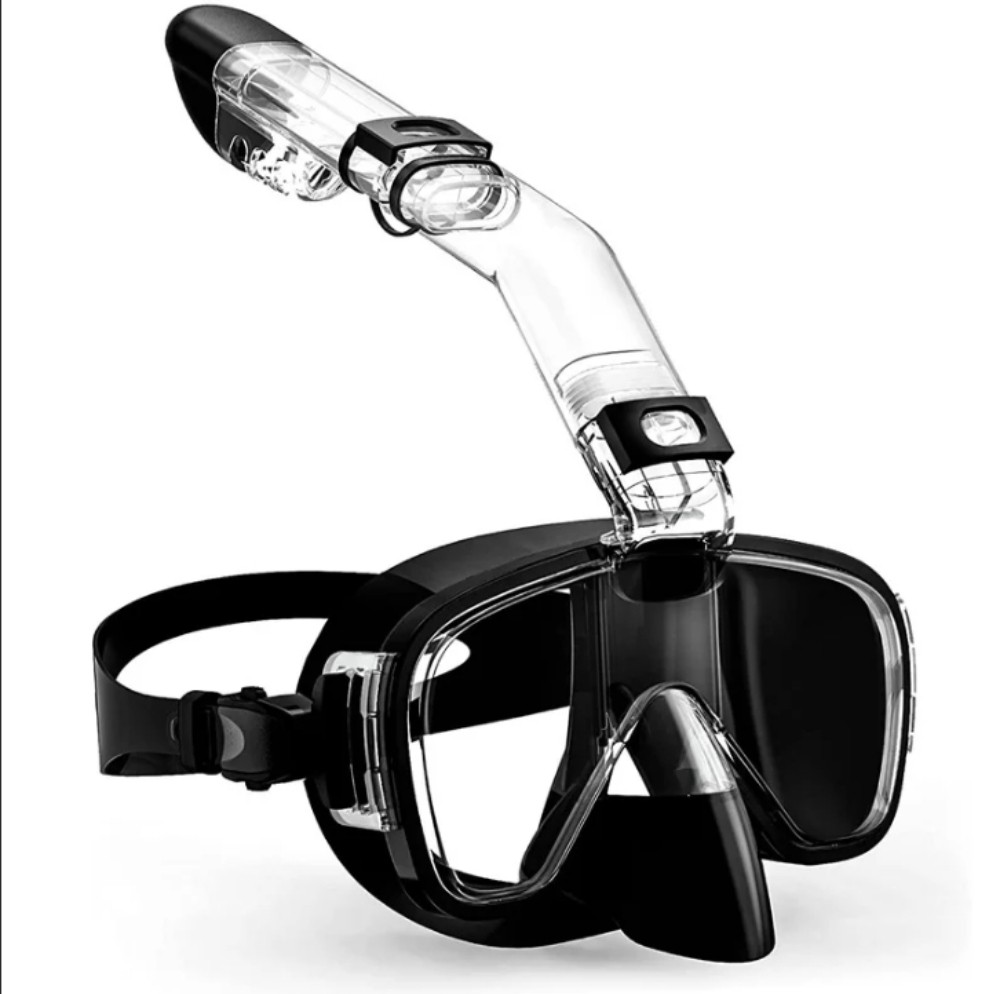 XIAOTREE Watersports Pro Dry Snorkel Set, Anti Fog Panoramic Face Mask