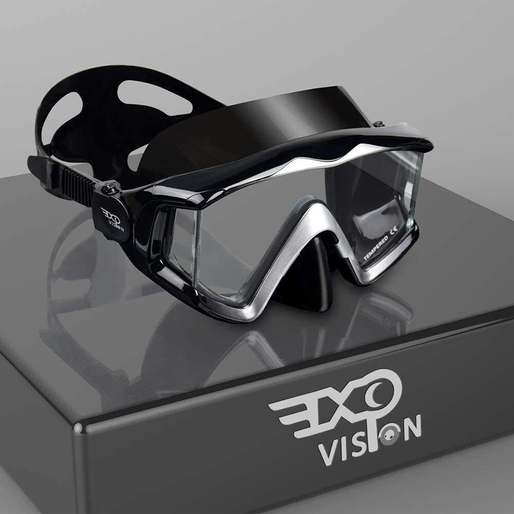 Scuba Diving Mask Tempered Glass Lens Swim Goggles Snorkeling Panoramic View