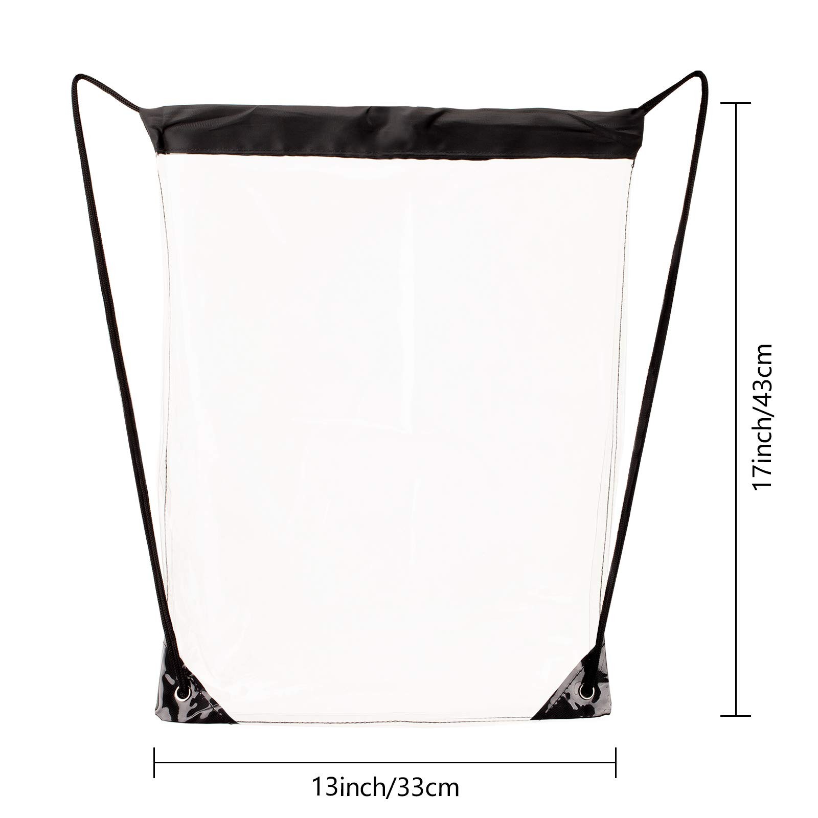 HAOGUAGUA 2 Pieces Clear Drawstring Bags, Waterproof Small Large,