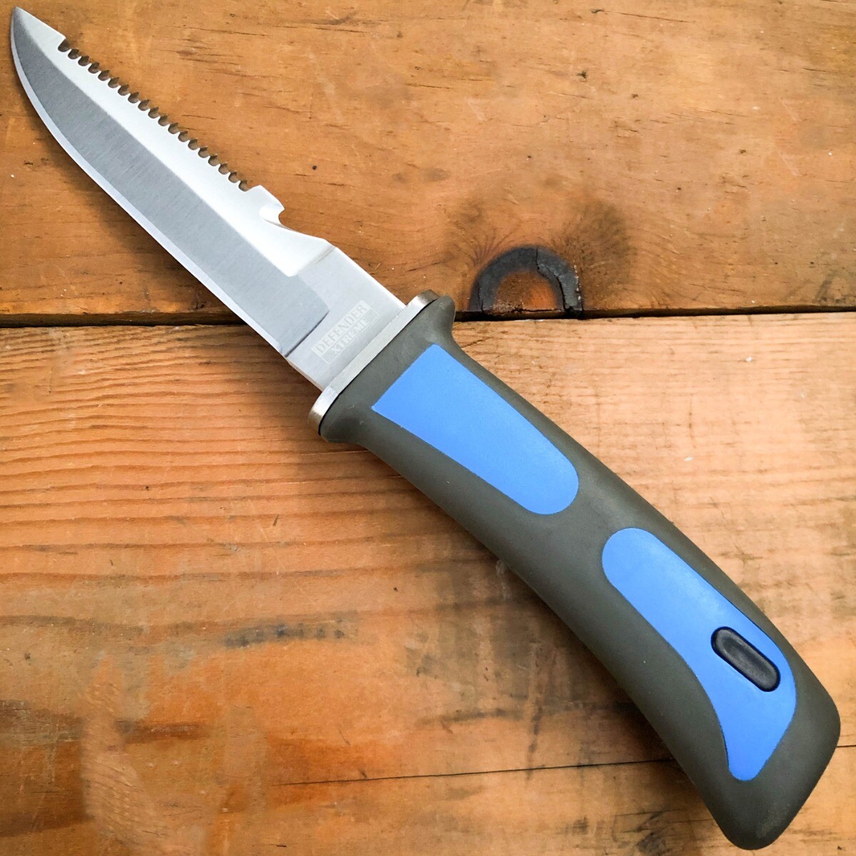 Scuba Diver Knife Fixed Blade Sheath Dive Leg + Arm Straps Stainless Steel Blue