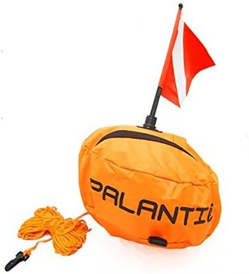 Palantic Scuba Diving Spearfishing Nylon Ball Shape Float with Dive Flag