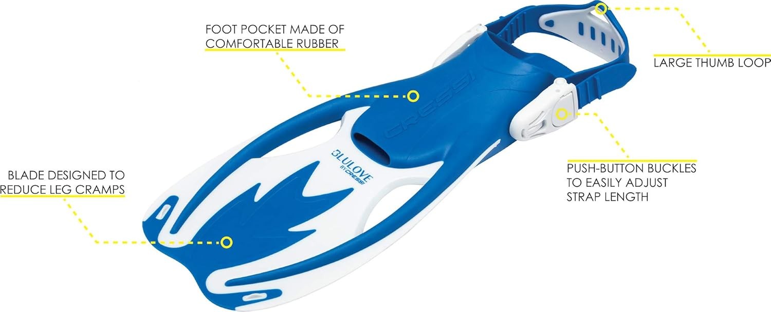 Cressi Unisex Snorkel Mask Rocks Pro Dry Set, Blue/White, Size Small/Medium