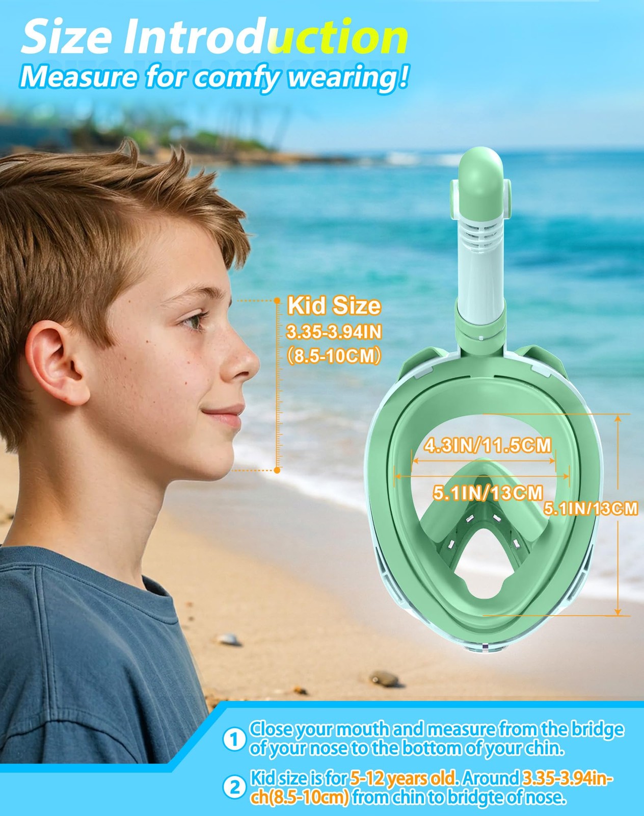 Greatever Snorkeling Gear for Kids, Ideal Gifts of Kids A12-Purple Cyan