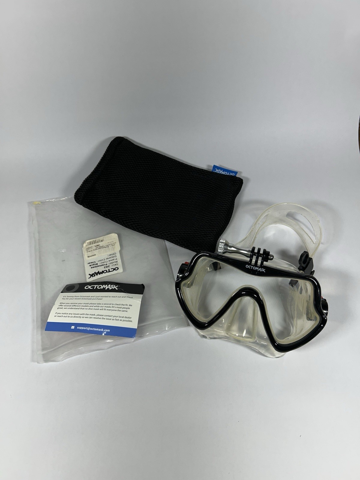 Octomask Frameless Dive Mask w/Mount for GoPro Hero 4 & 3+ Scuba Dive Goggles