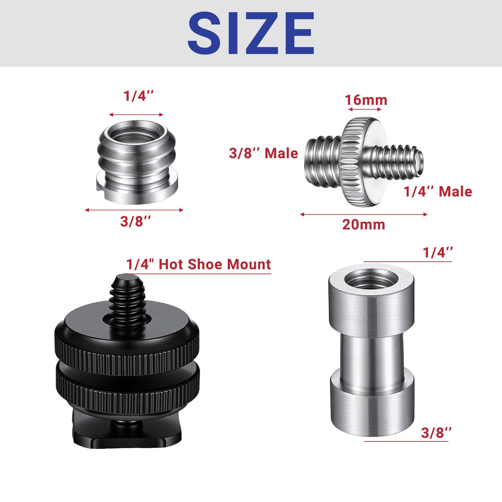 14 Pcs Camera Screws Mount Set 1/4 to 3/8 Inch Tripod Adapter Screw Kit