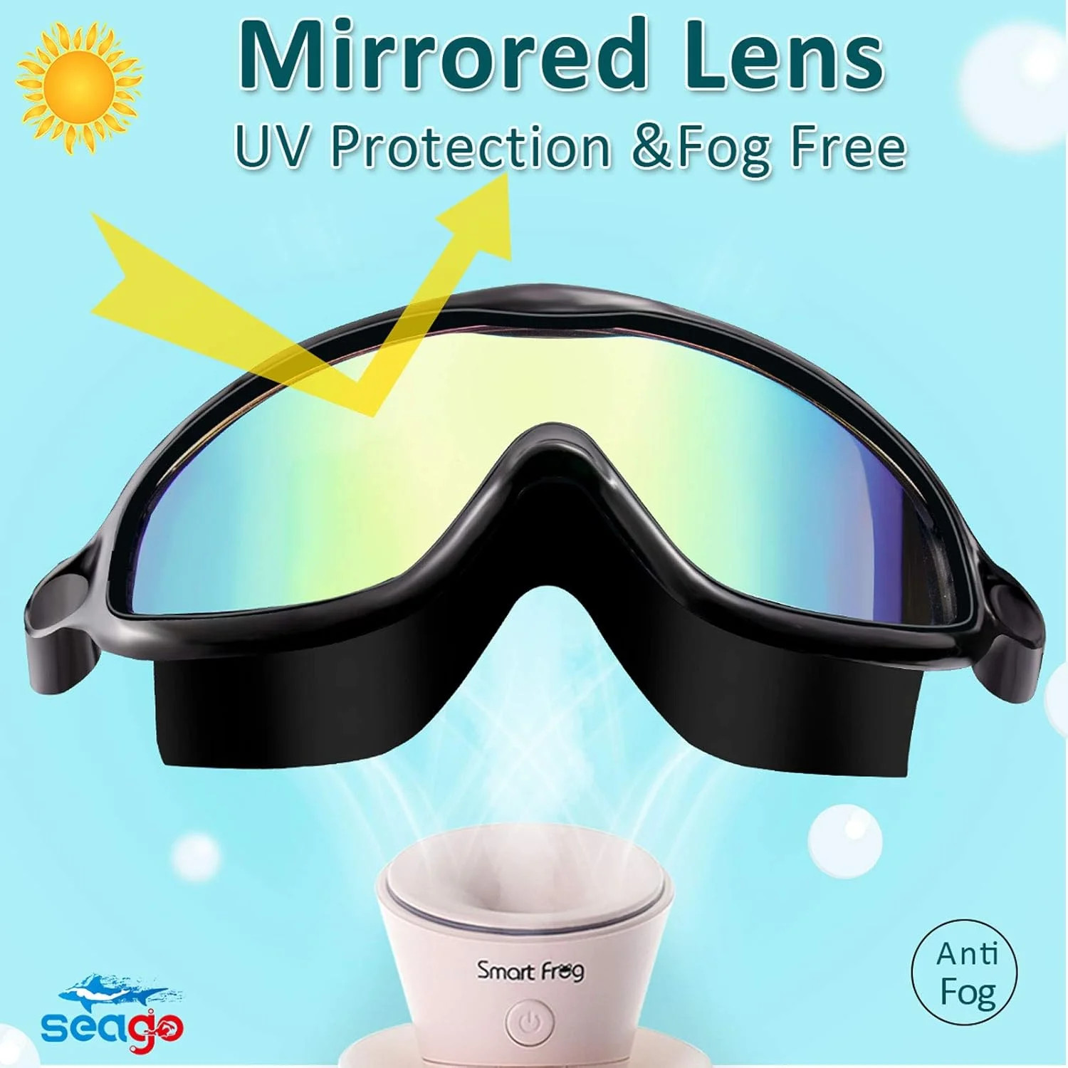 Seago Kids Swim Goggles 2 Pack – Anti-Fog, Anti-UV, Ages 3–14