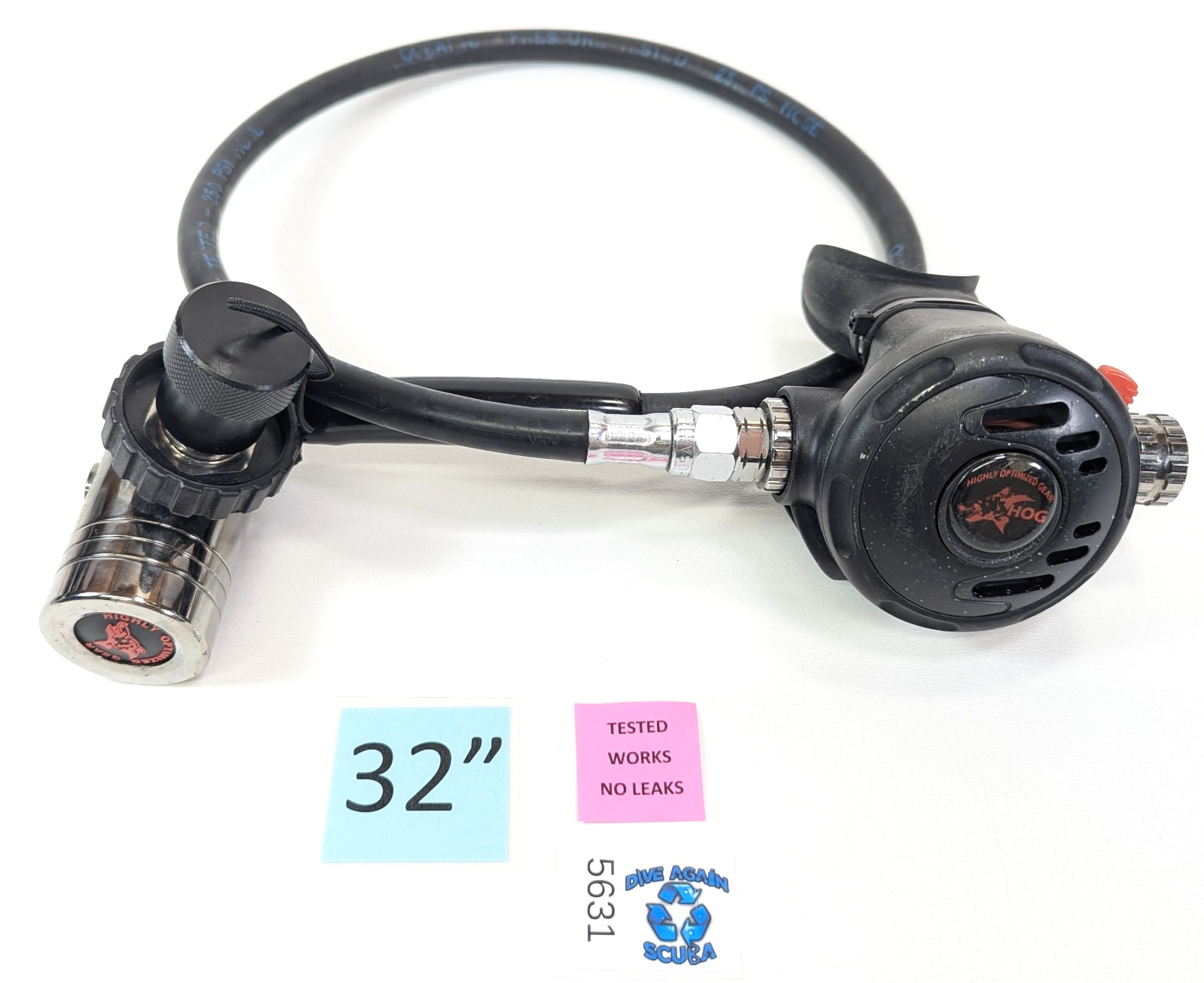 HOG D1 DIN Classic Scuba Regulator Set 1st Stage & Primary 2nd Stage Adjustable