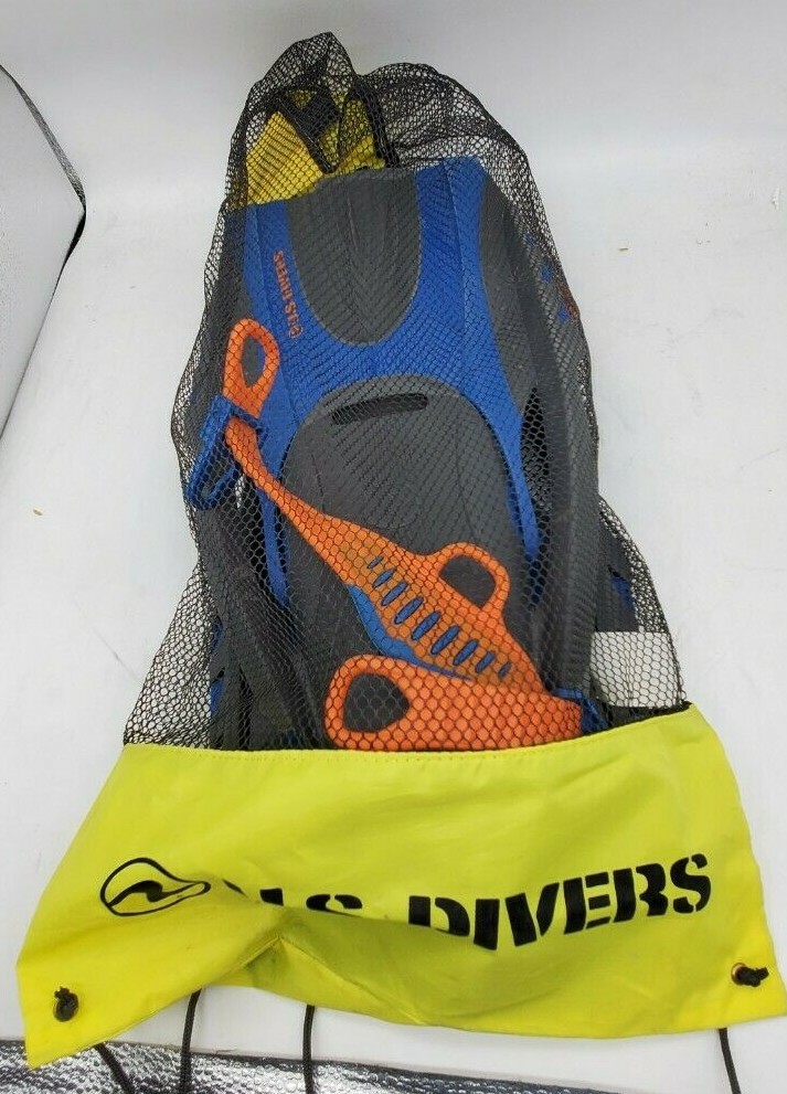 US Divers Adult GoPro Ready Silicone Snorkeling Set, FINS L/XL