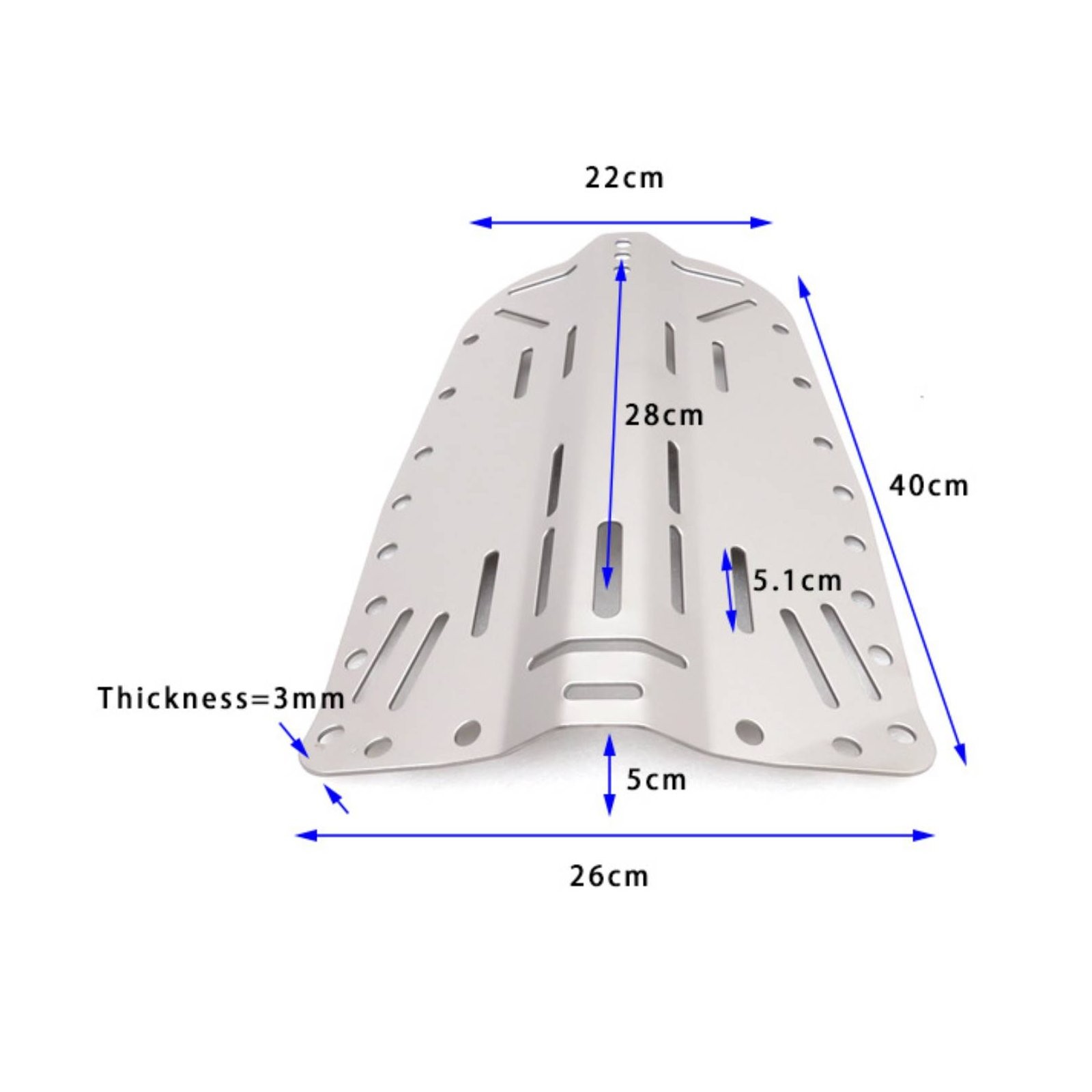Underwater Diving Backplate Anodized Finish Diving Backmount Plate