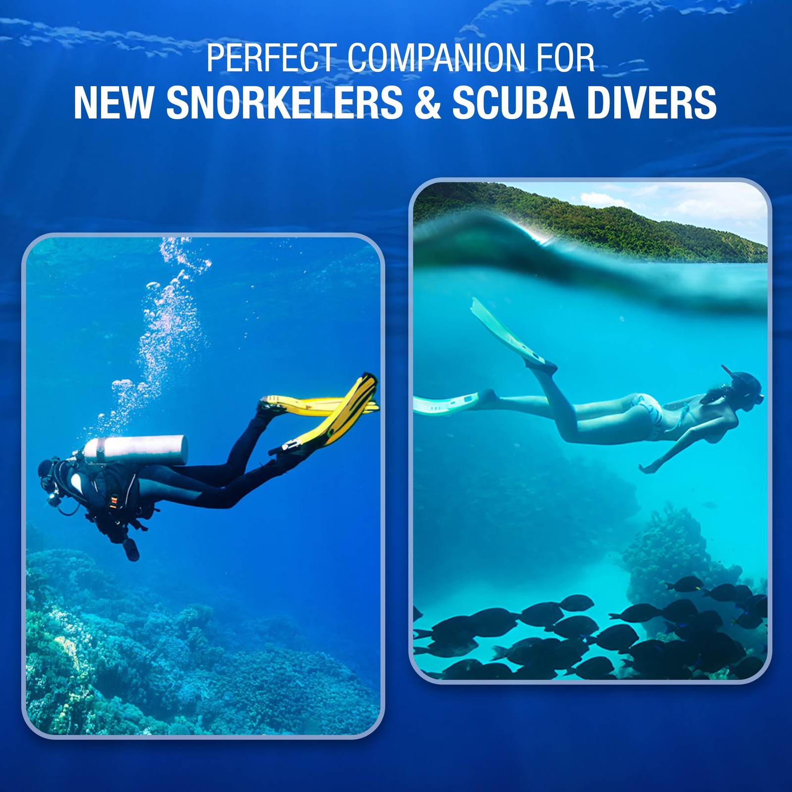 Scuba Diving – Tempered Single Lens Glass Anti-Fog Snorkel for Adults with Le…