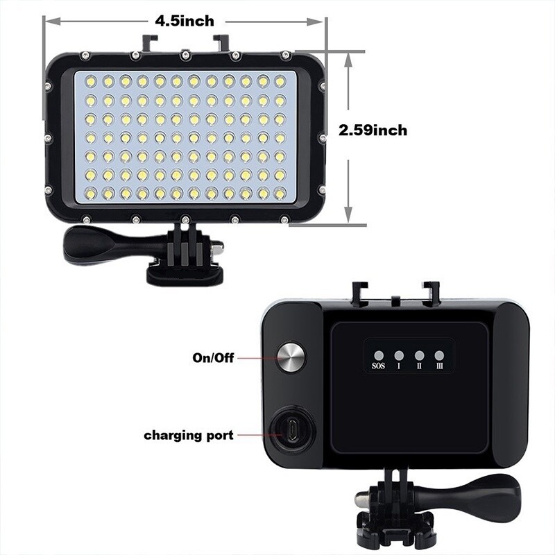 36/84 Mini Diving LED Dimmable Night Photography Diving Underwater Camera Light