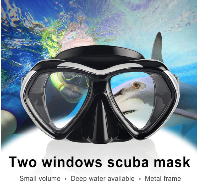Scuba Diving Mask Tempered Glass Lens Swim Snorkeling Dive Mask Panoramic View