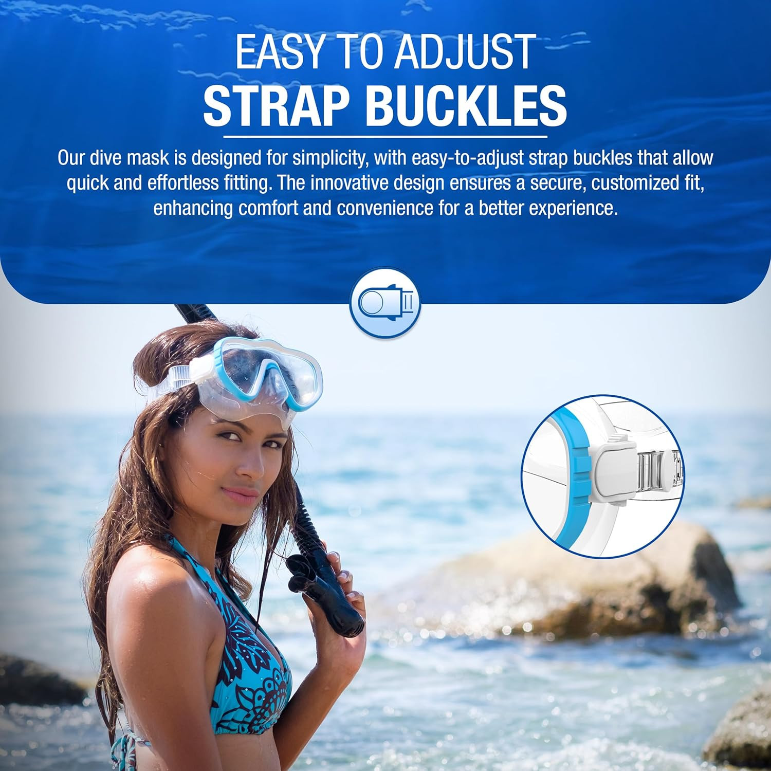 Kraken Aquatics Scuba Diving Mask – Tempered Single Lens Glass Anti-Fog Snorkel