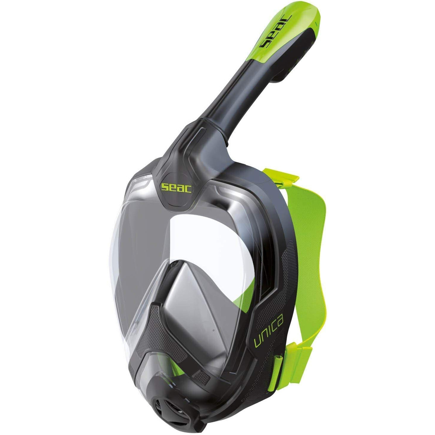 Open Box Seac Unica Full Face Snorkel Mask – Lime/Black, Size: Large / X-Large
