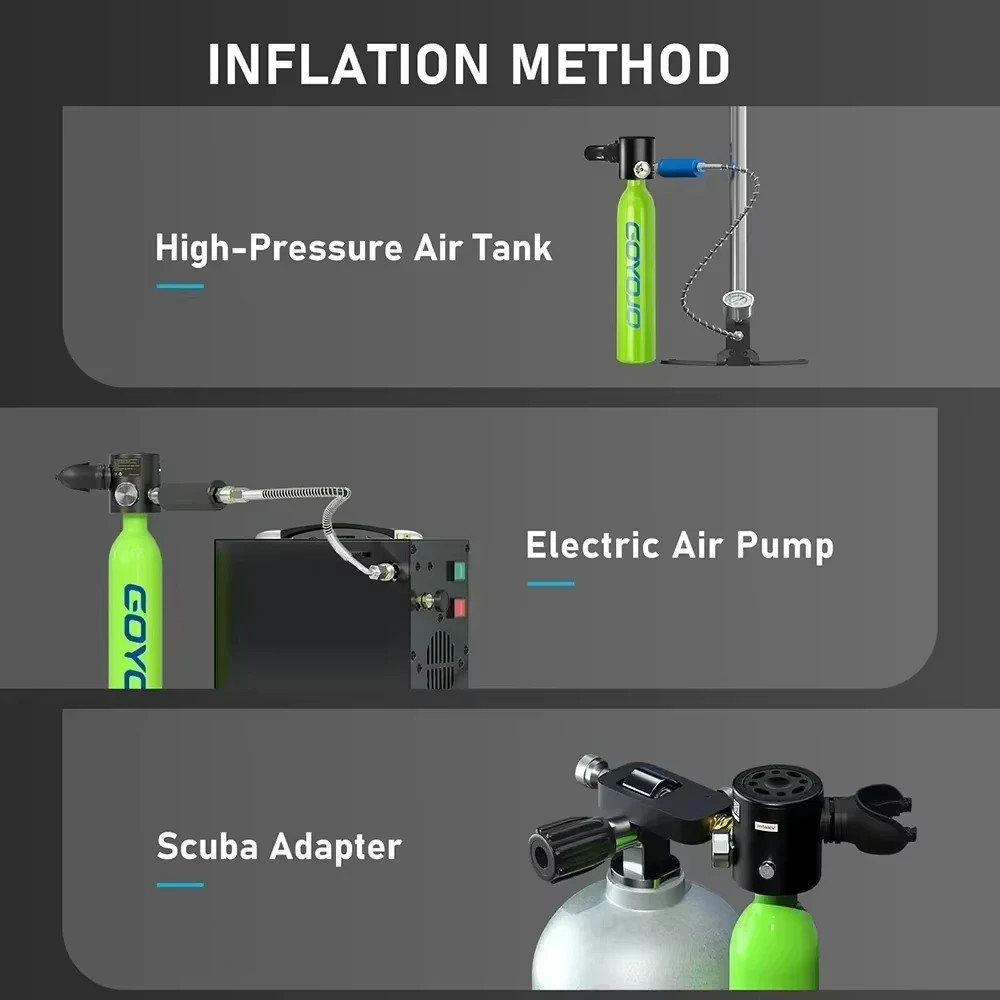 Mini Scuba Tank 0.5L with Hand Pump Portable Diving Tank for 12 Minutes Breathe
