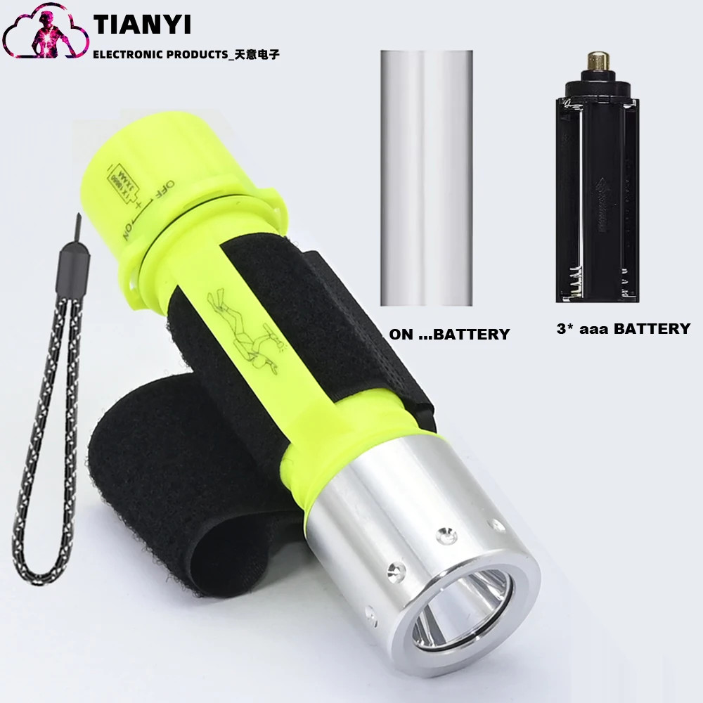Diving Flashlight with Rechargeable Power, Scuba Dive Light Super Bright, Underw