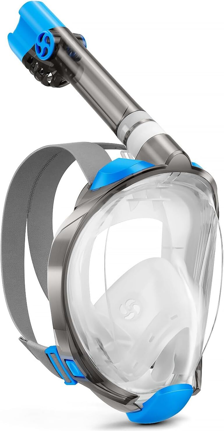 180° Full Face Snorkel Mask with Panoramic View Anti-Fog, Anti-Leak L/XL