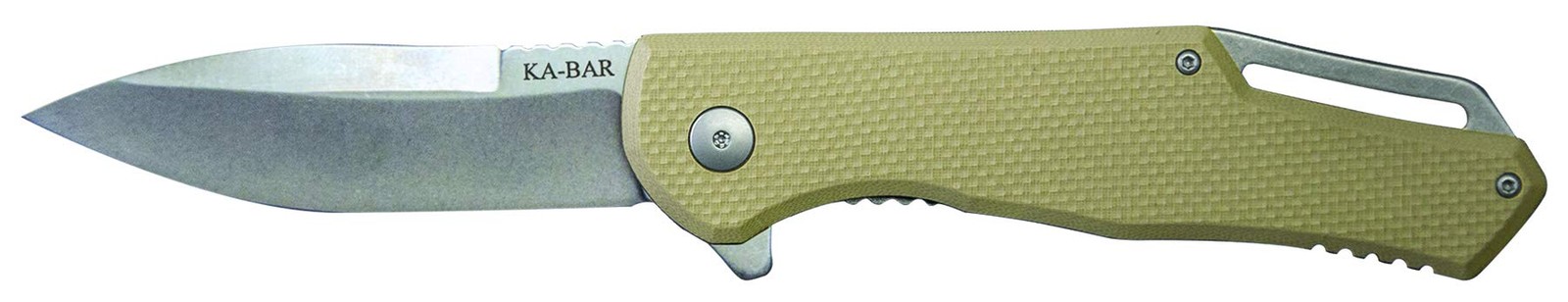 KaBar 7509Jarosz Spearpoint Flipper Knife – 3.5″ D2 Steel Blade, Tan G10 Hand…