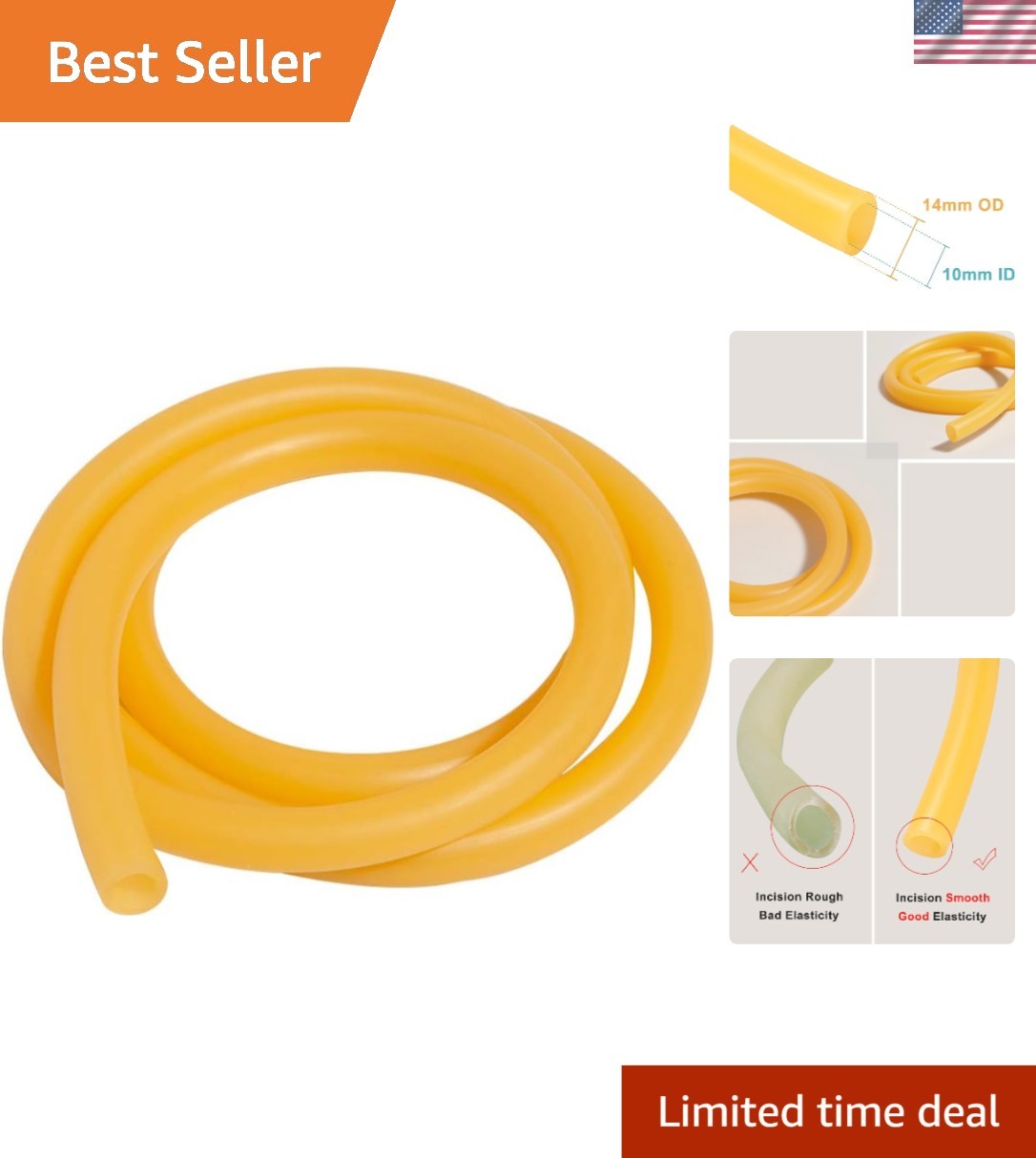 Elastic Natural Latex Tubing 39.37 Inches – Perfect for Catapults & Swim Straps