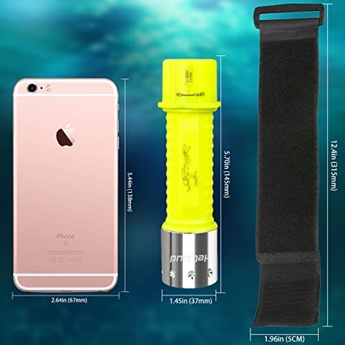 Rechargeable Diving Flashlight – IPX8 Waterproof LED Torch, 3 Modes, 2-Pack for