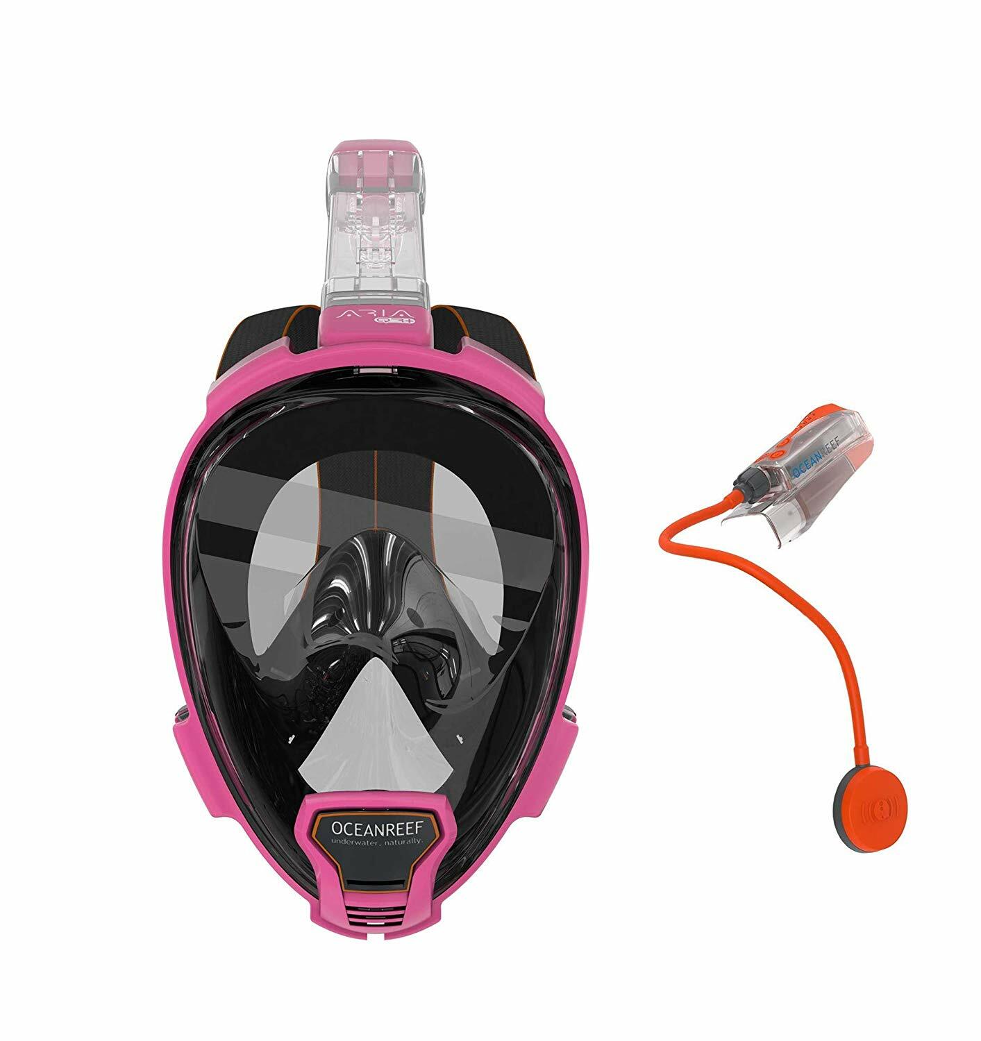 Ocean Reef Aria QR+ w/ Snorkie Talkie Mask Set Diving, Snorkeling Pink