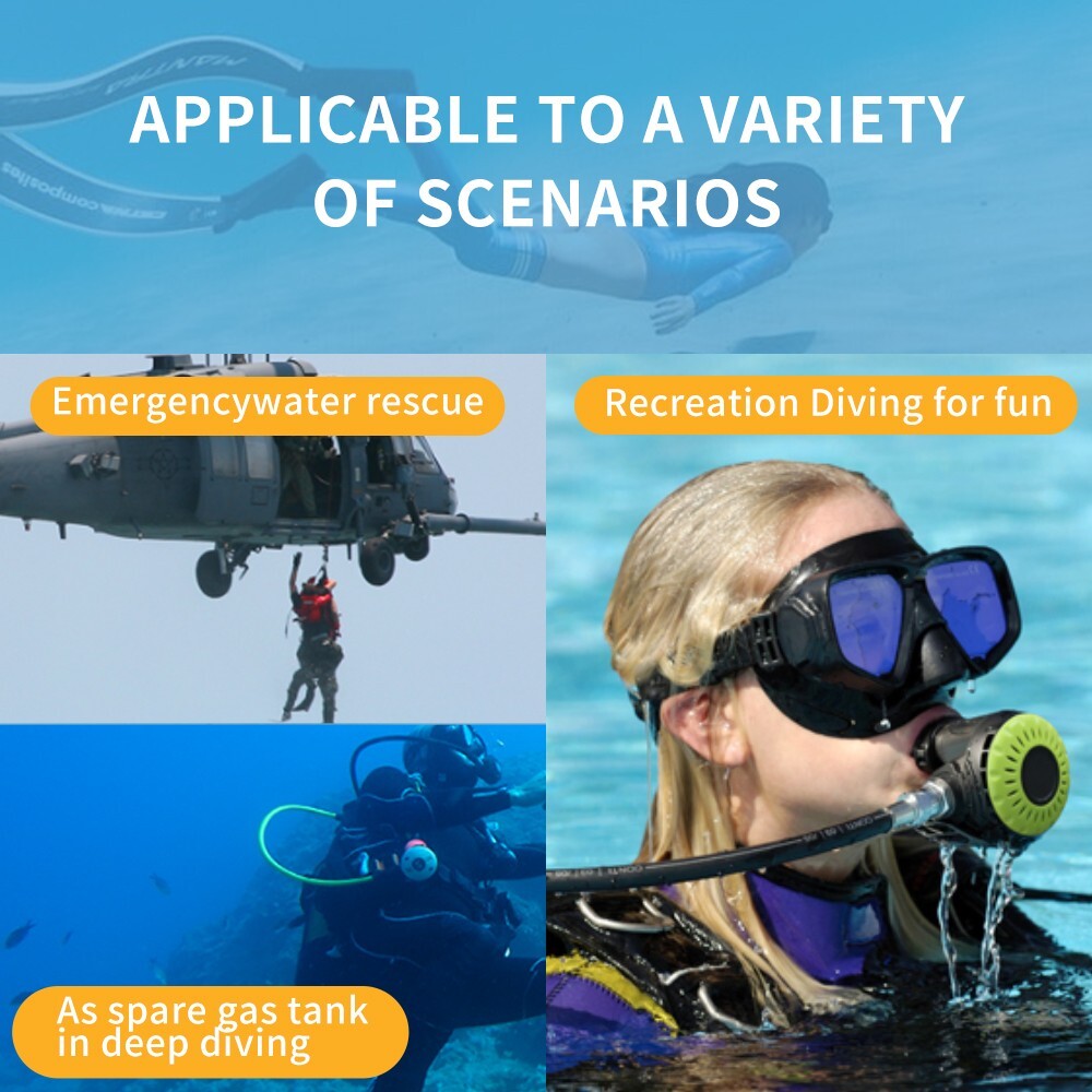 Upgraded Lung Scuba Tank with Full Face Diving Mask, 1.9L Lightweight Snorkeling