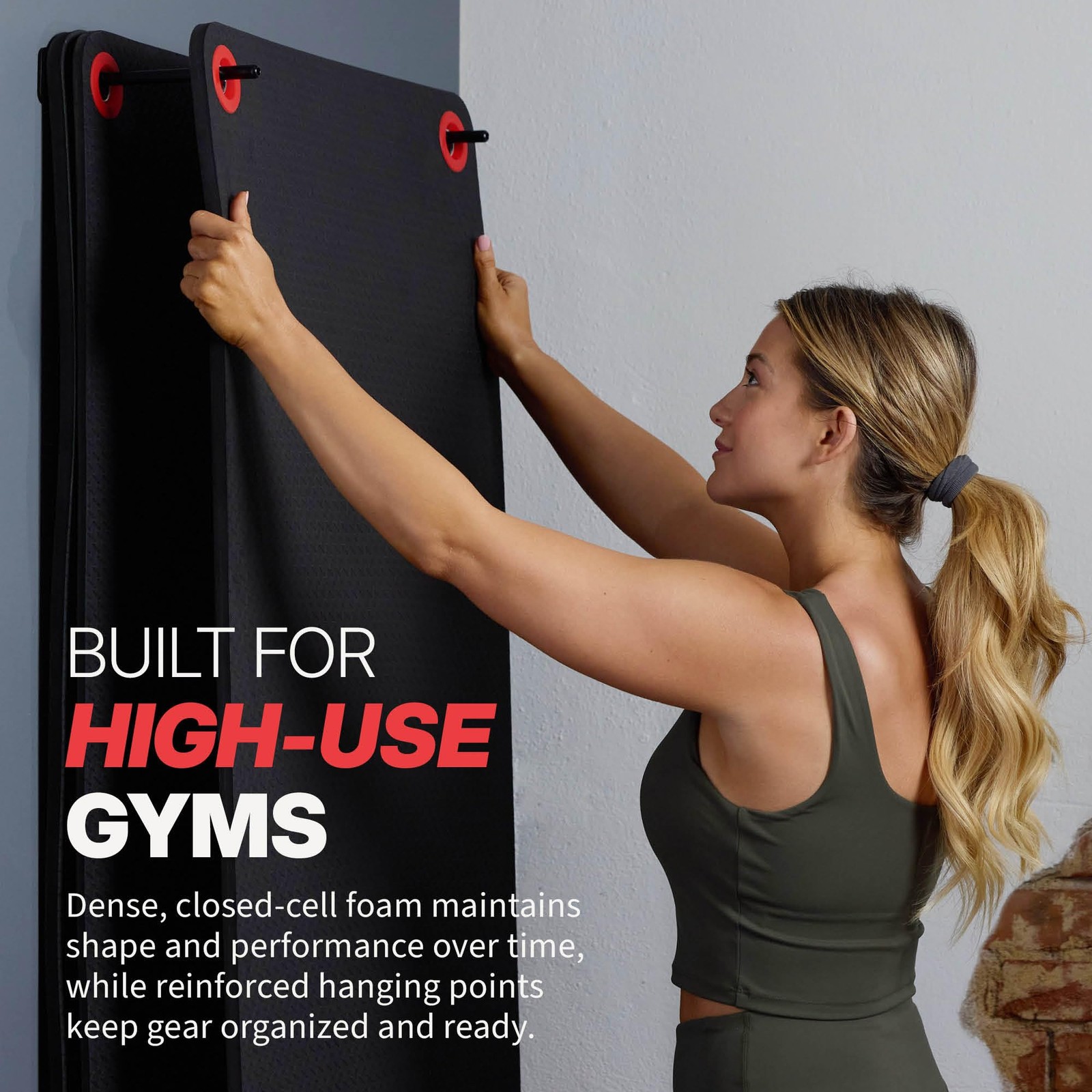 SPRI Hanging Exercise Mat, 56x23x5/8-Inch, 56″ L x 23″ W x 5/8″ (Black)