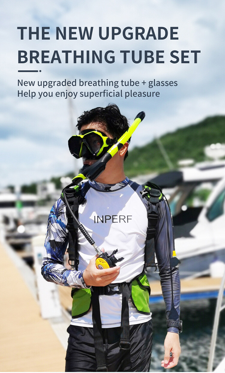 GOYOJO Scuba Diving Equipment Underwater Breathing Kit 2L Diving Oxygen Tank Set
