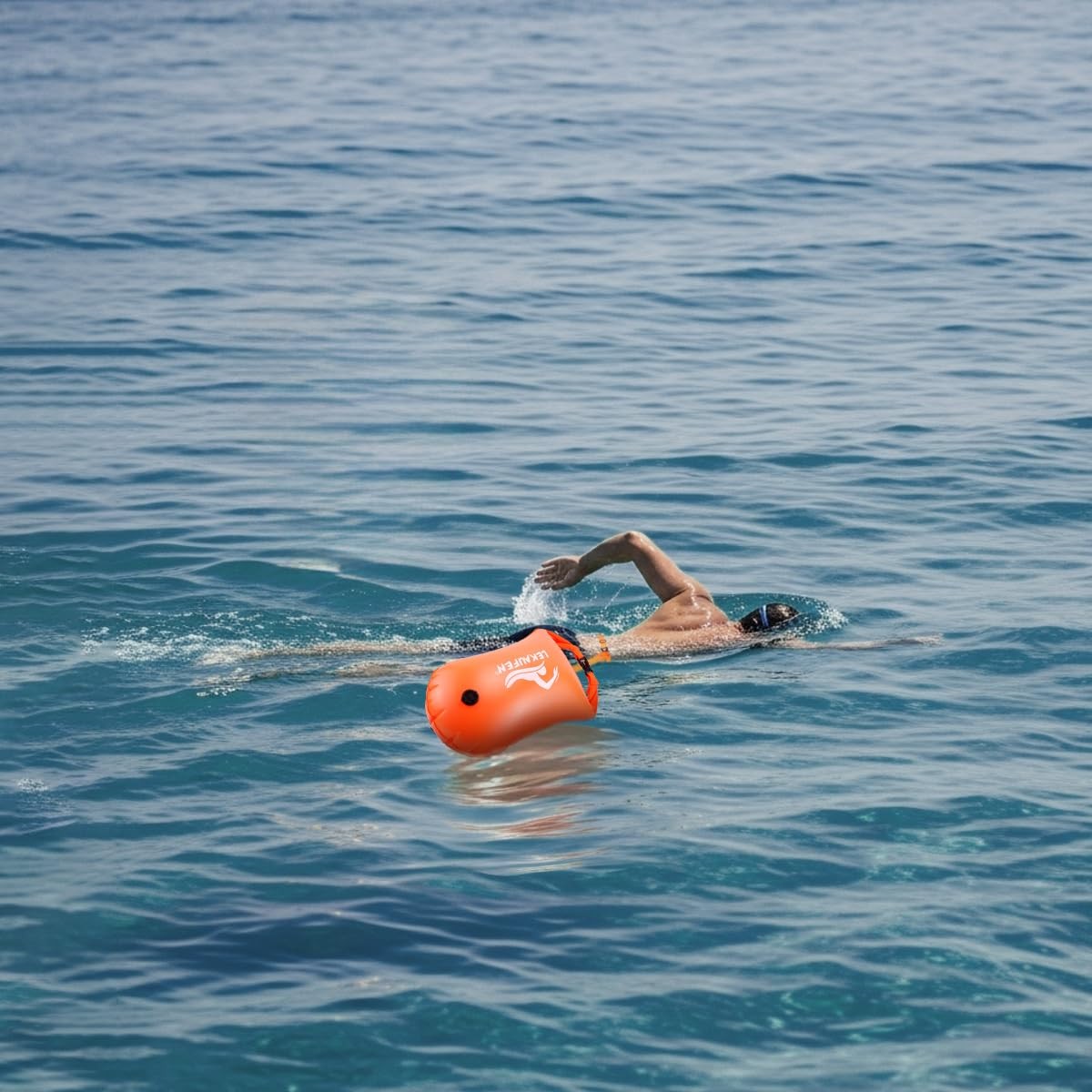 LeKaufen Swim Buoy for Open Water Swimmers – 28L Medium to Large, Orange