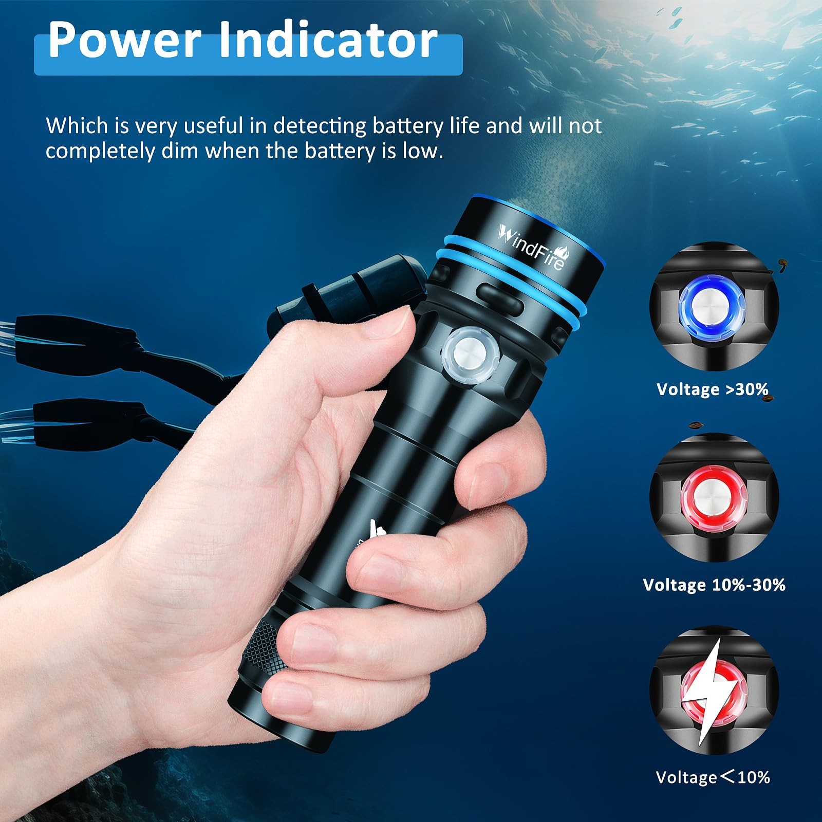 Scuba Diving Flashlight – Super Bright Led Dive Light By Windfire Ipx8