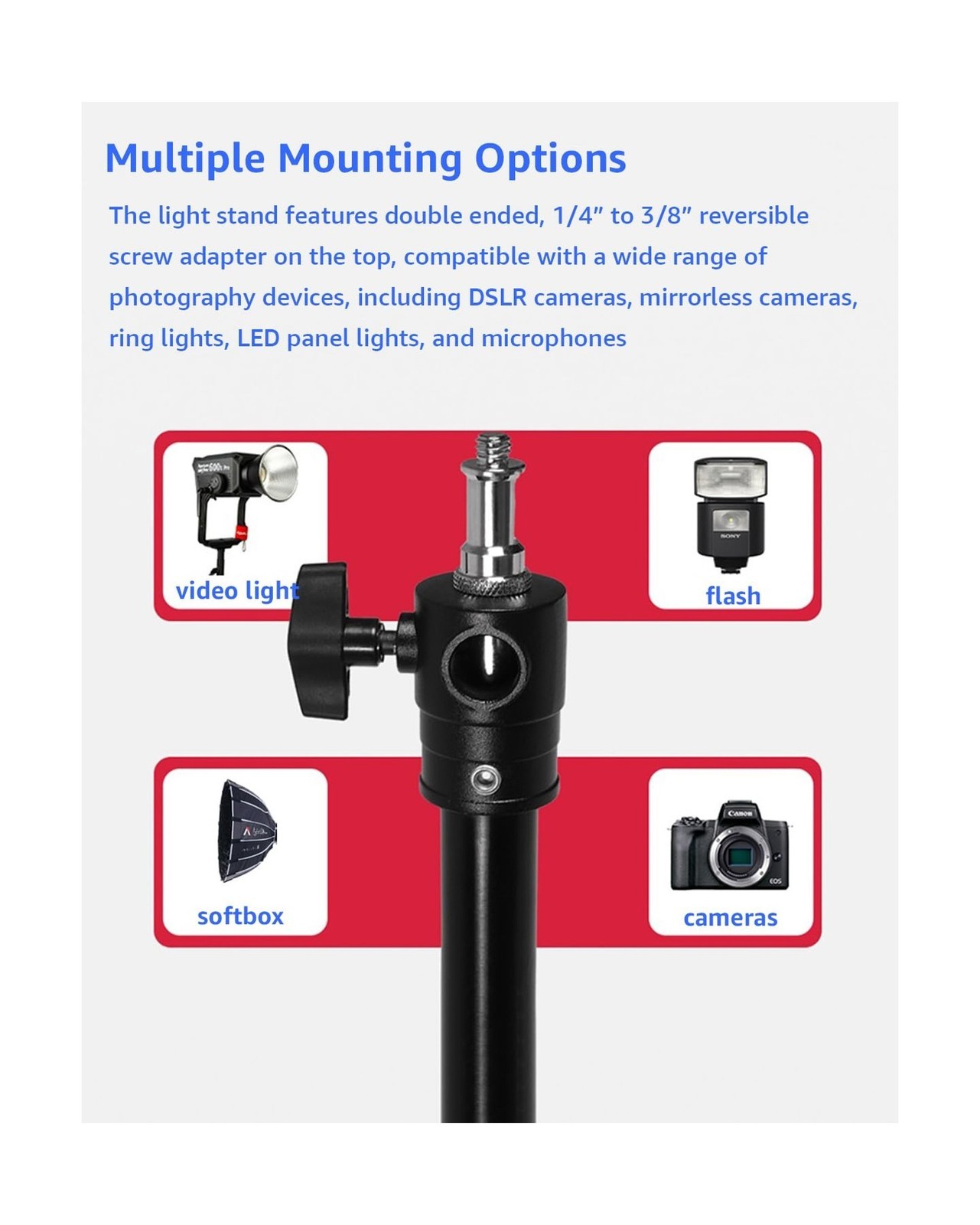 Amaran Aluminum Light Stand 9.2ft/2.8m Adjustable Photography Stand