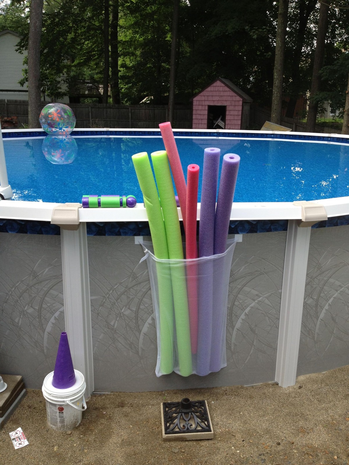 Poolside Perfection! 4-Pack Mesh Storage Bags for Toys, Pool One Size, White