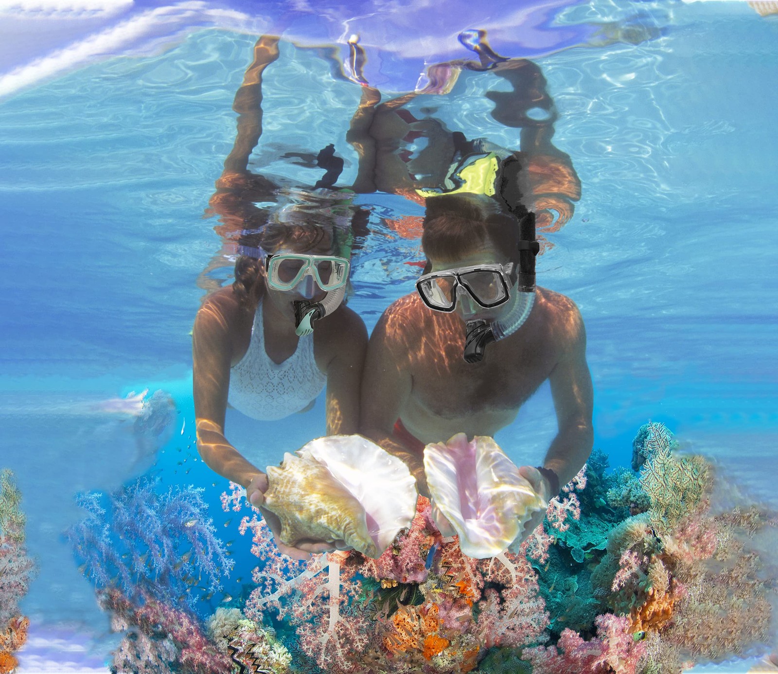 DiVLMT Snorkeling Gear for Adults with US Men 4-8.5 | Lady 6-9.5, Black