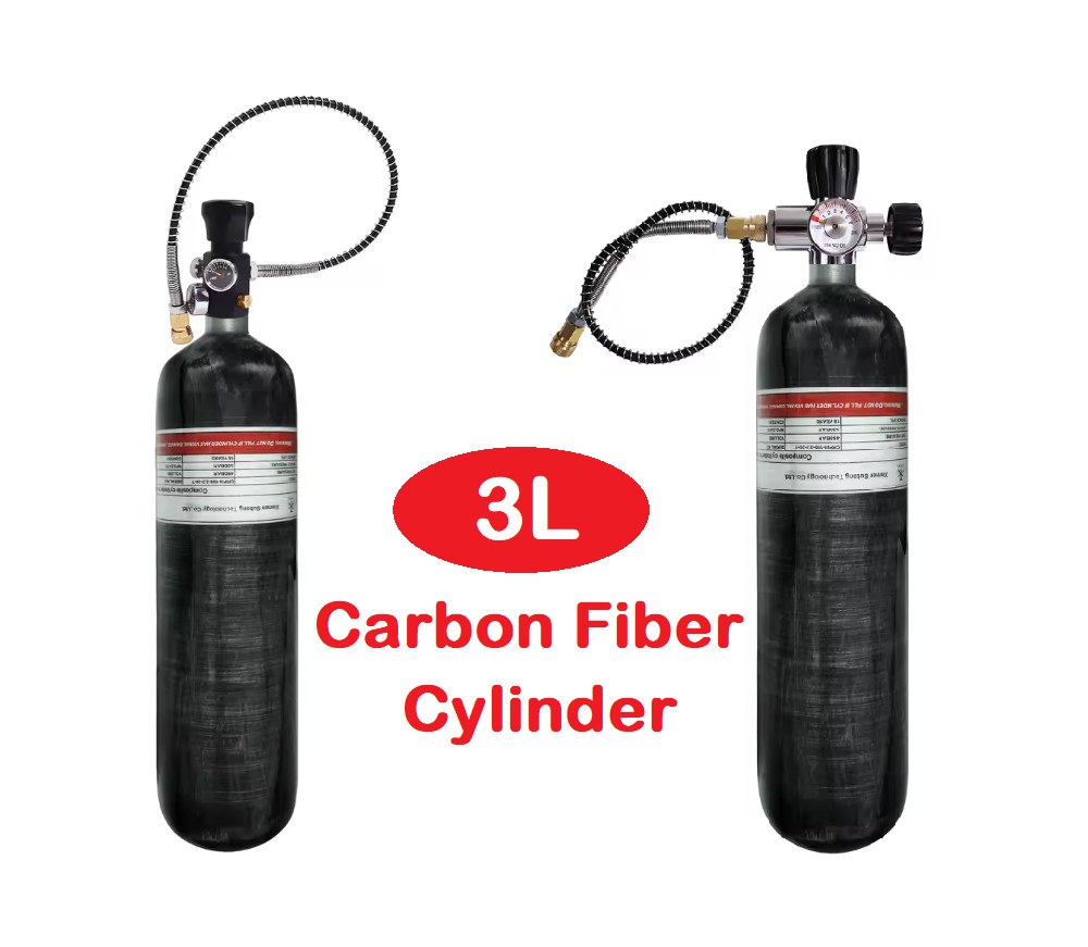 3L Carbon Fiber Cylinder High Pressure Tank Fill Station Valve 4500PSI 300BAR
