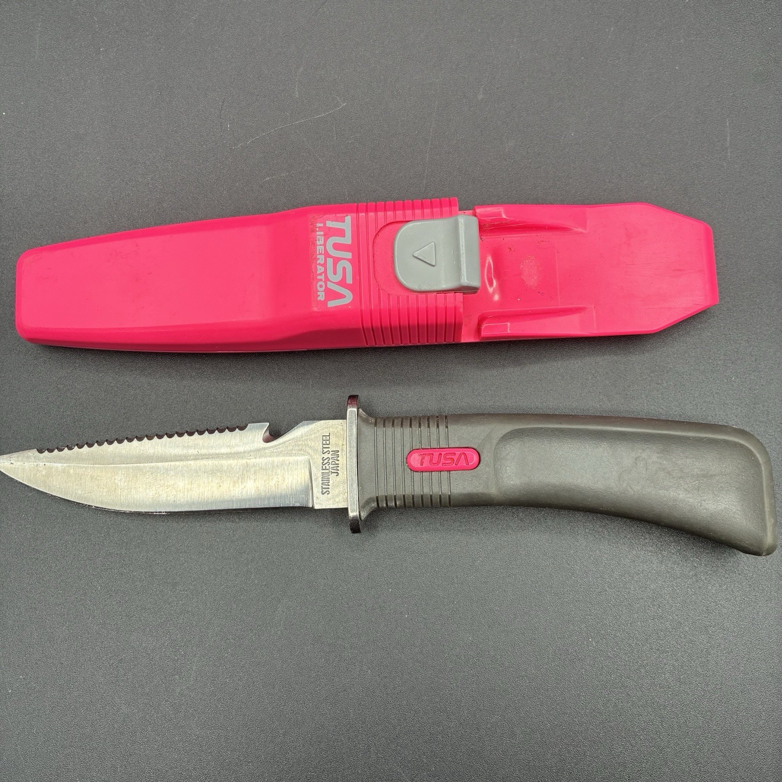 TUSA LIBERATOR SCUBA DIVERS KNIFE PINK #1203 JAPAN STAINLESS
