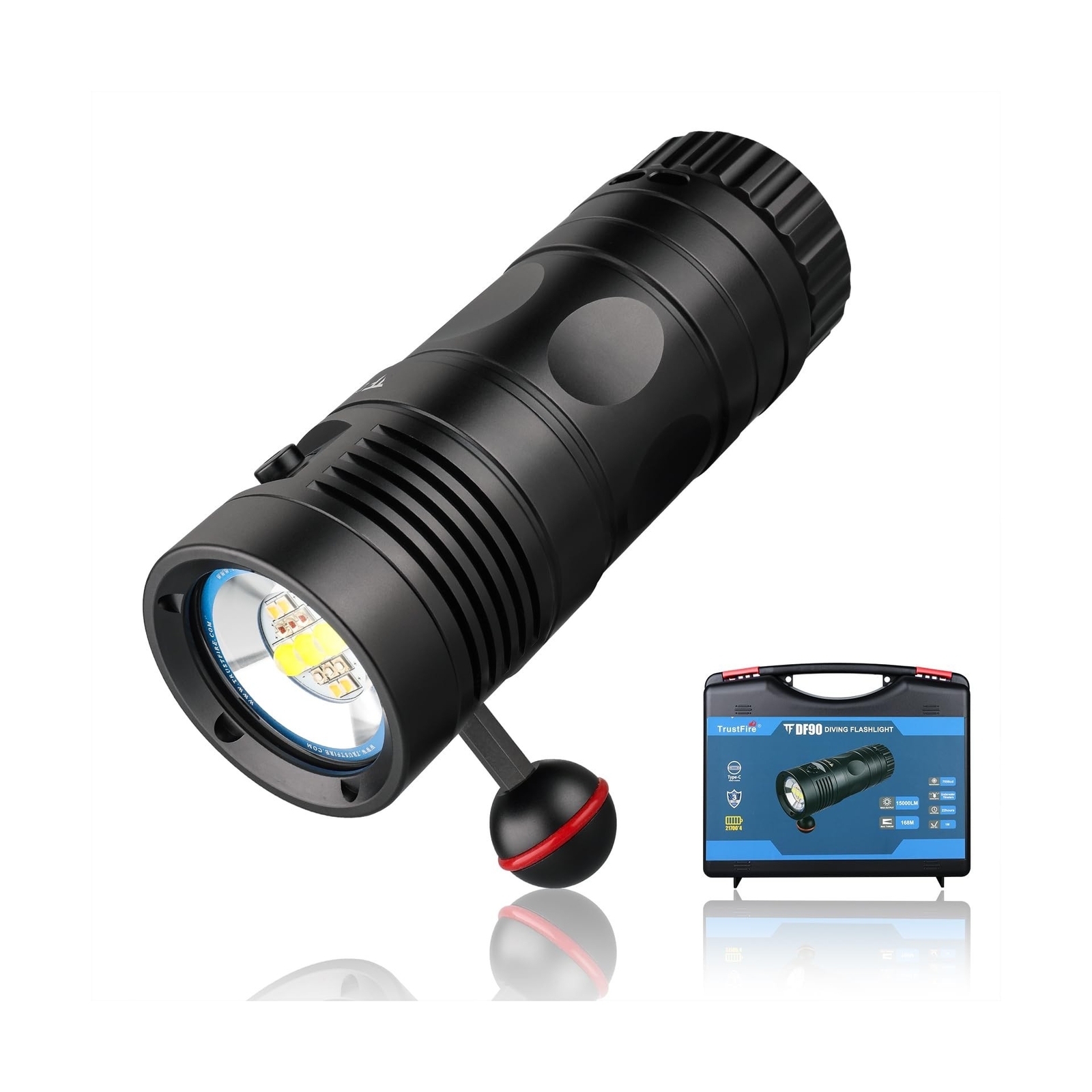 TrustFire DF90 Scuba Diving Light, 15000 Lumens Video Camera Photography Dive…