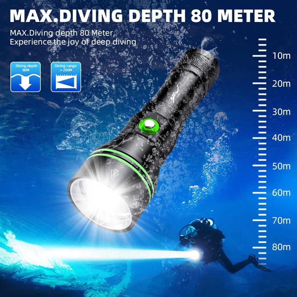 Scube Underwater Explorer’s Dive Torch P70 Bright LED Light Lightweight Design