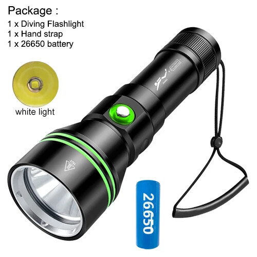 LED Power Lamp Professional Scuba Diving Light 80M Underwater Dive Torch