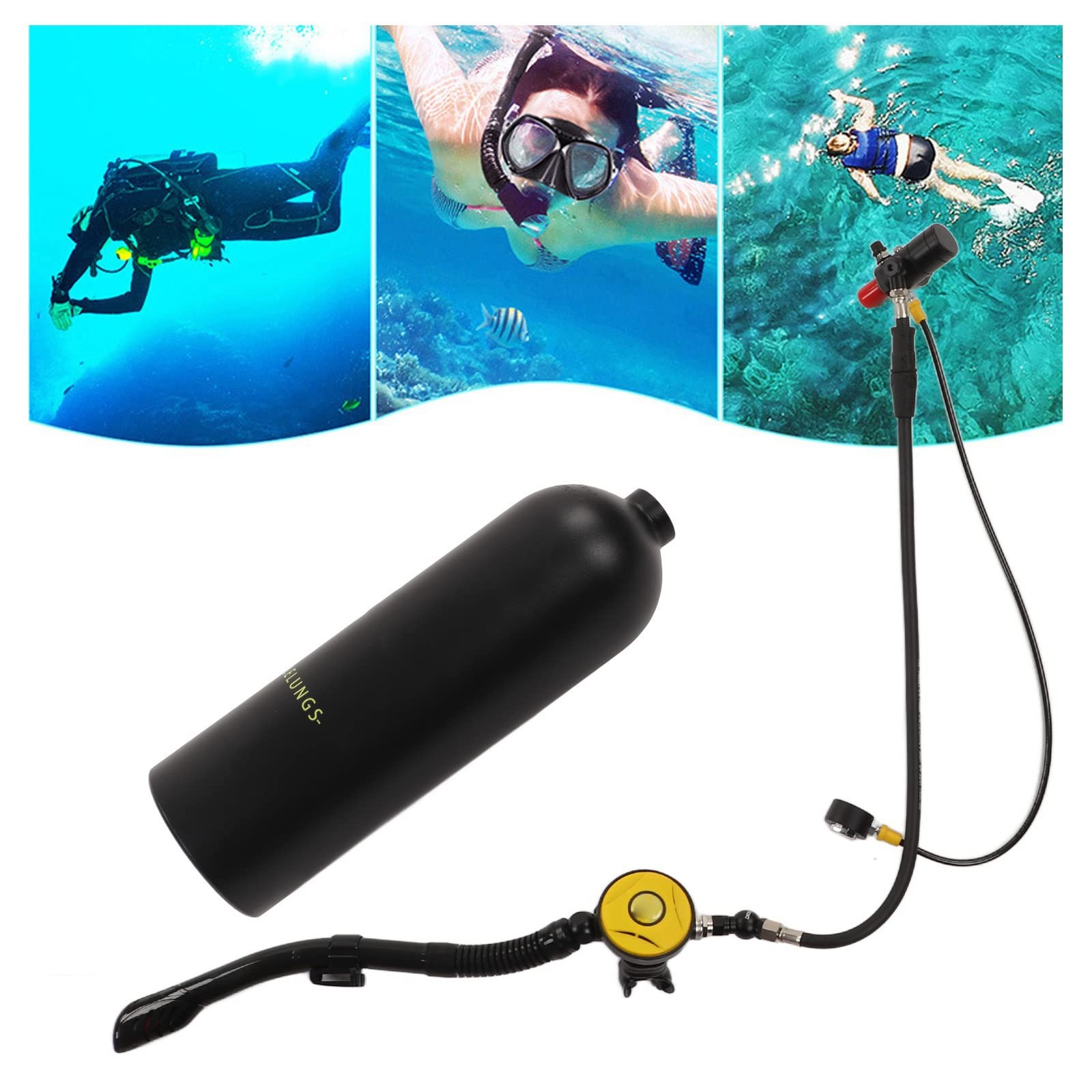 Keenso Underwater Breathing Device, 2L Diving Kit, Double Shoulder Strap Set,