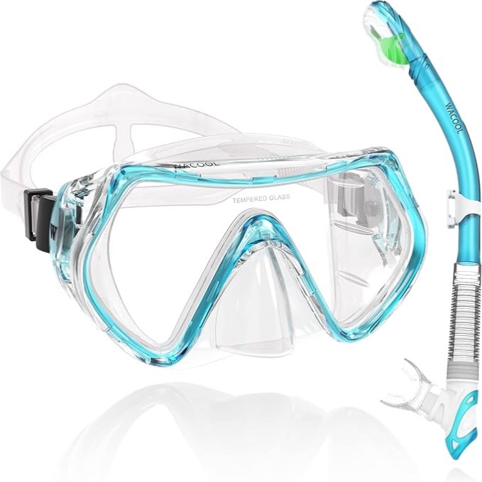 New Snorkeling mask & Snorkel set vacation swimming tempered glass panoramic